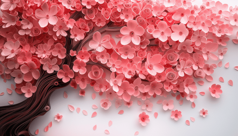 Paper Quilling style Cerisier Japonais
